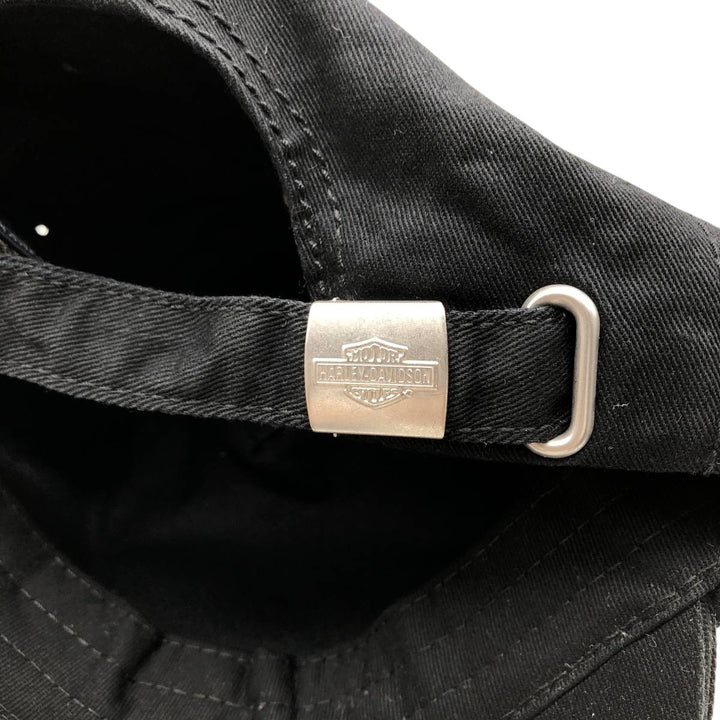 Harley-Davidson Eagle Pattern Baseball Cap, 6-Panel Cap, One Size Fits All cotton black type Vintage Second Hand