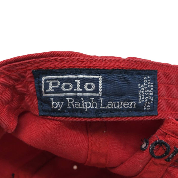 Ralph Lauren POLO by Ralph Lauren Baseball Cap, 6-Panel Cap, One Size Fits Most cotton red type Vintage Second Hand