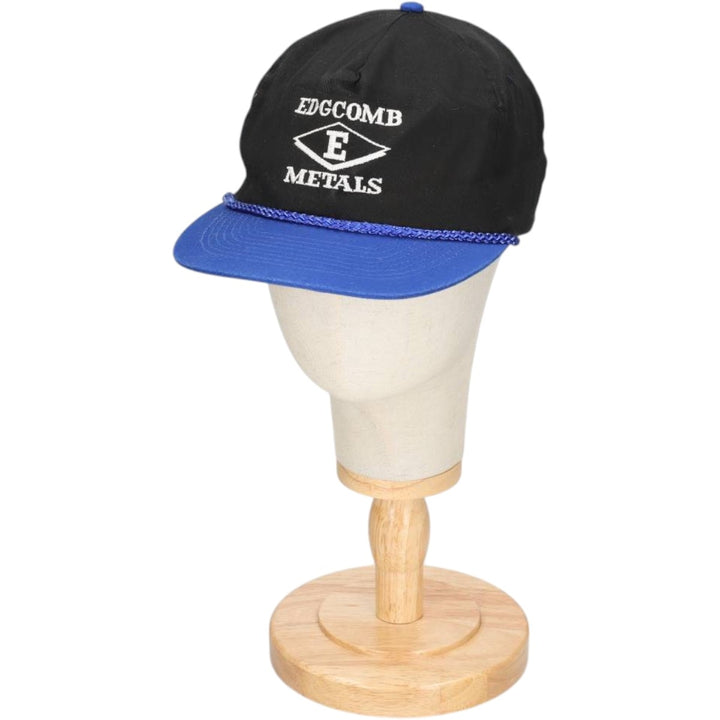 80s-90'S Otto EDGCOMB METALS Advertising Two-Tone Baseball Cap, One Size Fits All, Vintage polyester black type Vintage Second Hand