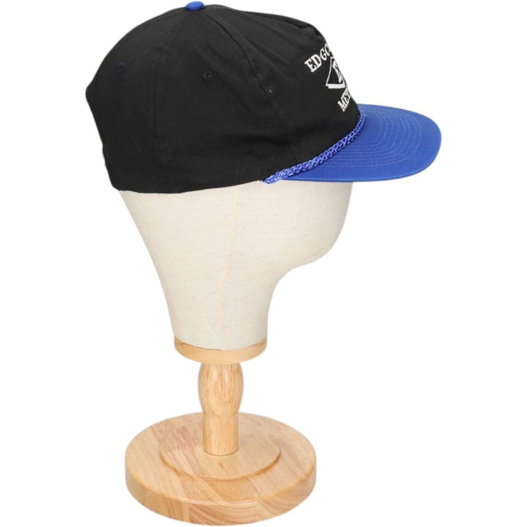 80s-90'S Otto EDGCOMB METALS Advertising Two-Tone Baseball Cap, One Size Fits All, Vintage polyester black type Vintage Second Hand