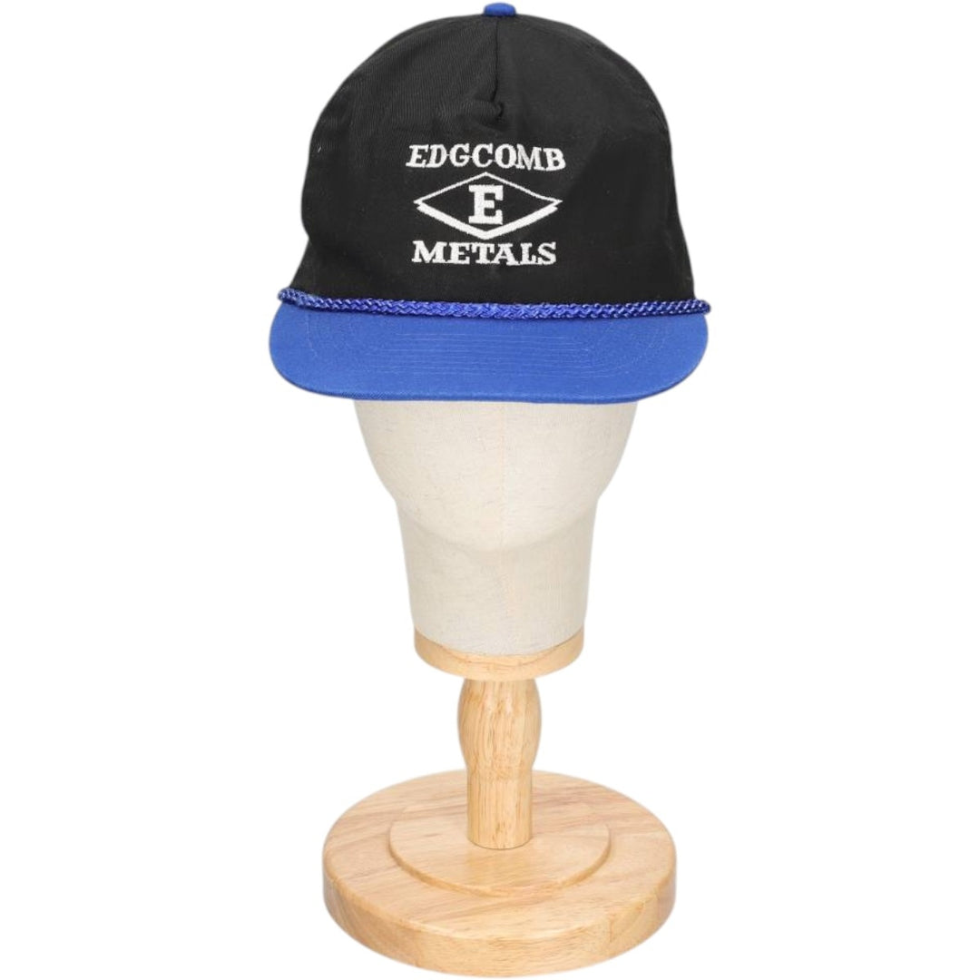 80s-90'S Otto EDGCOMB METALS Advertising Two-Tone Baseball Cap, One Size Fits All, Vintage polyester black type Vintage Second Hand