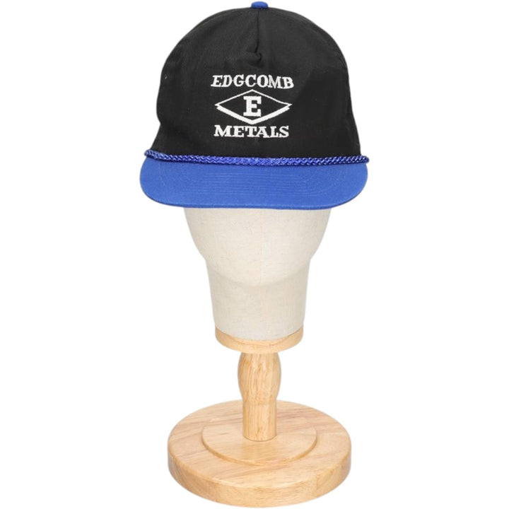 80s-90'S Otto EDGCOMB METALS Advertising Two-Tone Baseball Cap, One Size Fits All, Vintage polyester black type Vintage Second Hand