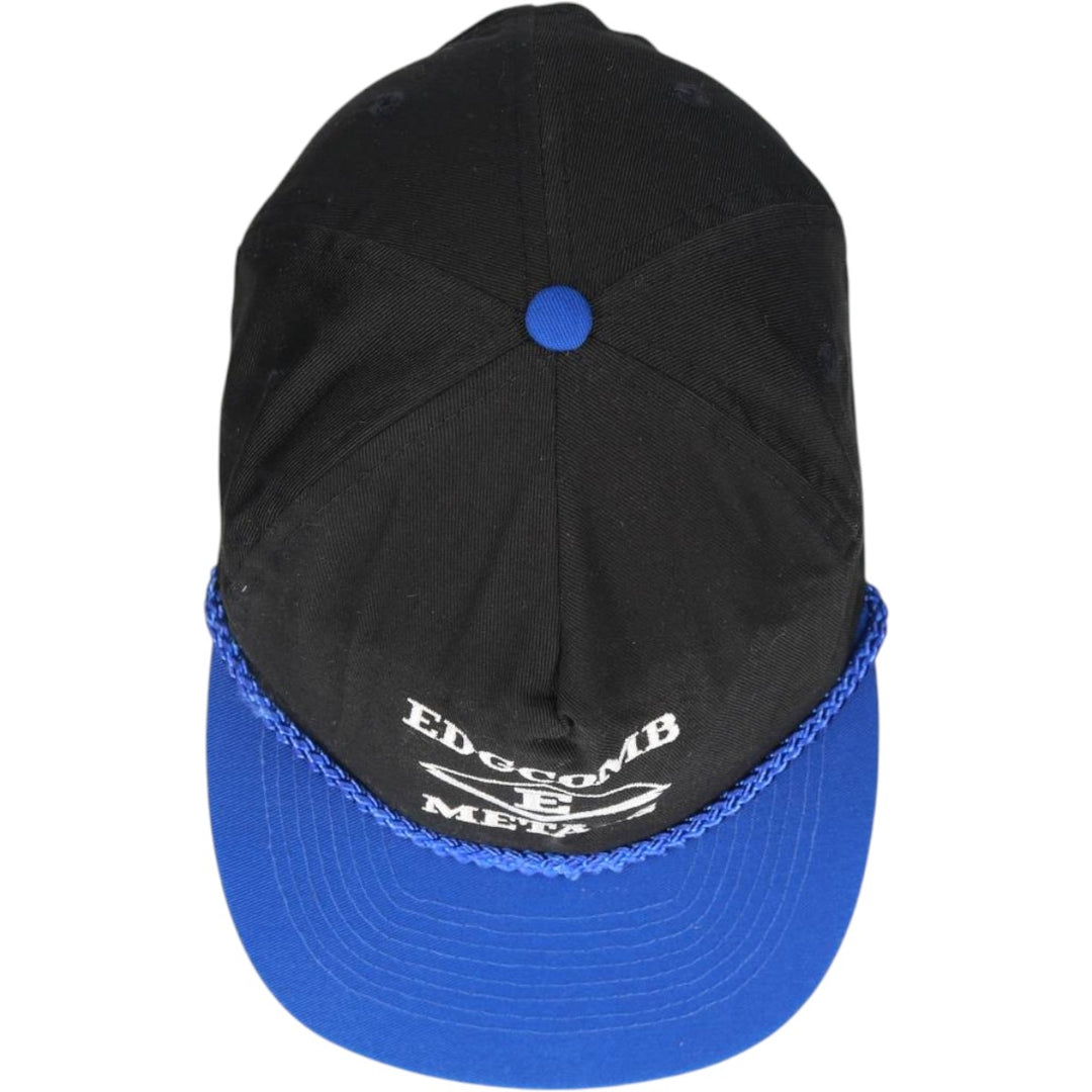 80s-90'S Otto EDGCOMB METALS Advertising Two-Tone Baseball Cap, One Size Fits All, Vintage polyester black type Vintage Second Hand