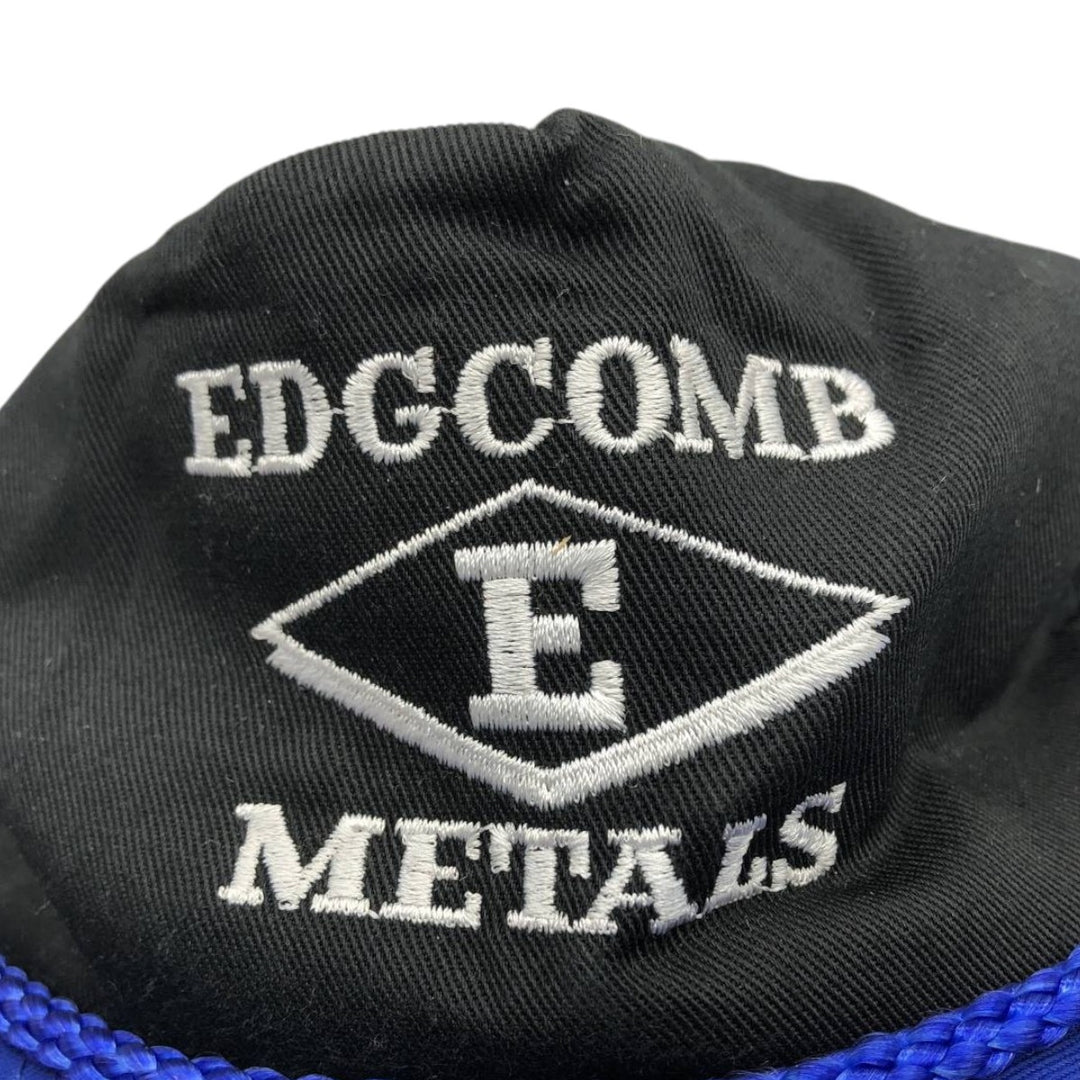 80s-90'S Otto EDGCOMB METALS Advertising Two-Tone Baseball Cap, One Size Fits All, Vintage polyester black type Vintage Second Hand
