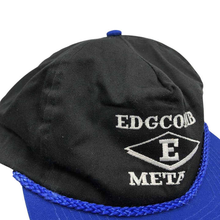 80s-90'S Otto EDGCOMB METALS Advertising Two-Tone Baseball Cap, One Size Fits All, Vintage polyester black type Vintage Second Hand