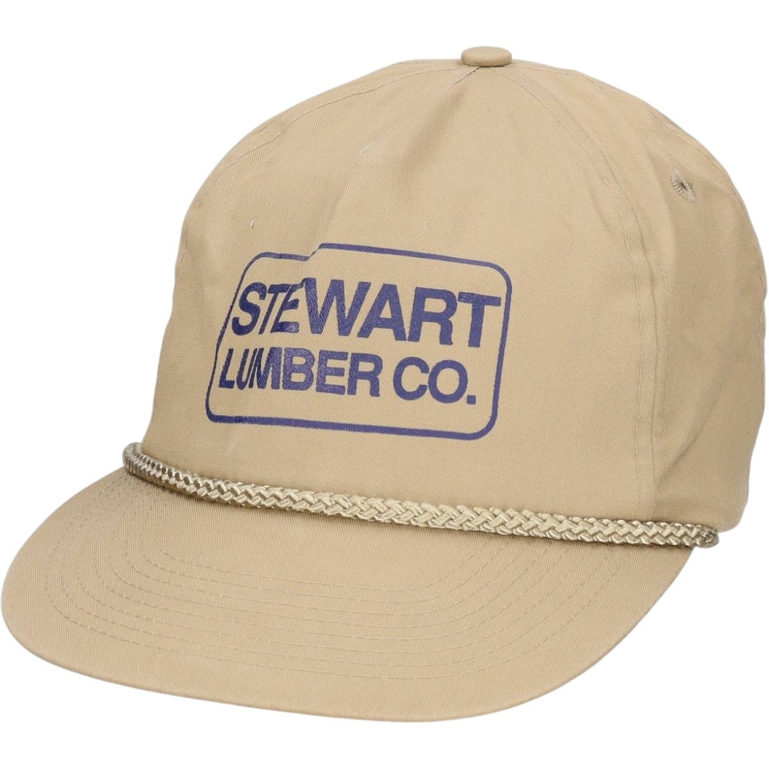 STEWART LUMBER CO. Advertising Trucker Cap Baseball Cap (One Size Fits All) polyester Beige type Vintage Second Hand