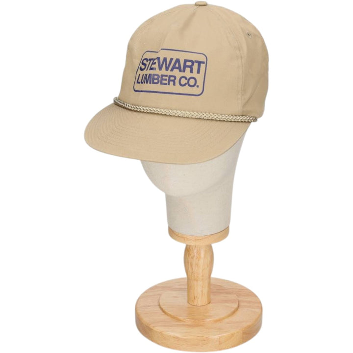 STEWART LUMBER CO. Advertising Trucker Cap Baseball Cap (One Size Fits All) polyester Beige type Vintage Second Hand