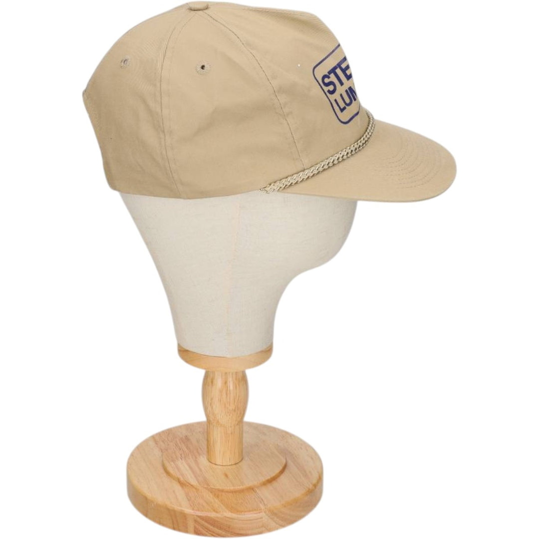 STEWART LUMBER CO. Advertising Trucker Cap Baseball Cap (One Size Fits All) polyester Beige type Vintage Second Hand
