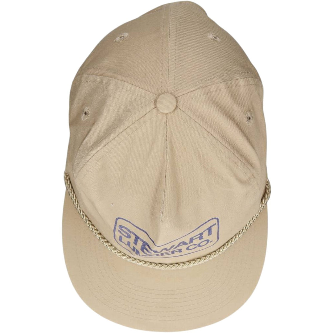 STEWART LUMBER CO. Advertising Trucker Cap Baseball Cap (One Size Fits All) polyester Beige type Vintage Second Hand