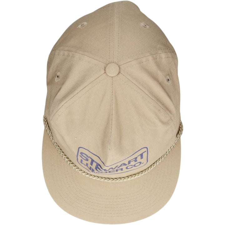 STEWART LUMBER CO. Advertising Trucker Cap Baseball Cap (One Size Fits All) polyester Beige type Vintage Second Hand