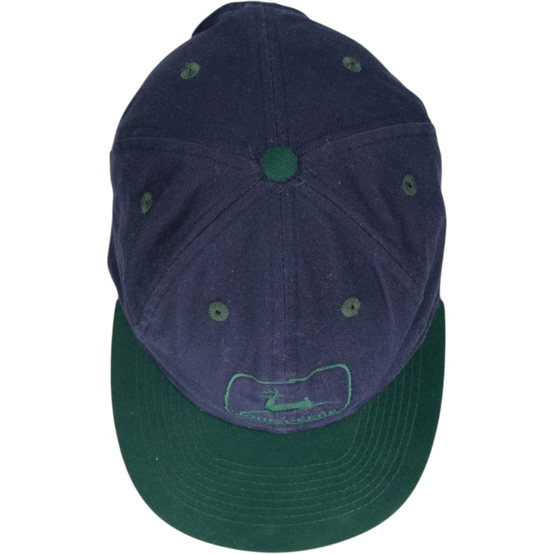 80s-90'S Otto John Deere Two-Tone Baseball Cap, 6-Panel Cap, One Size Fits All, Vintage polyester navy blue type Vintage Second Hand