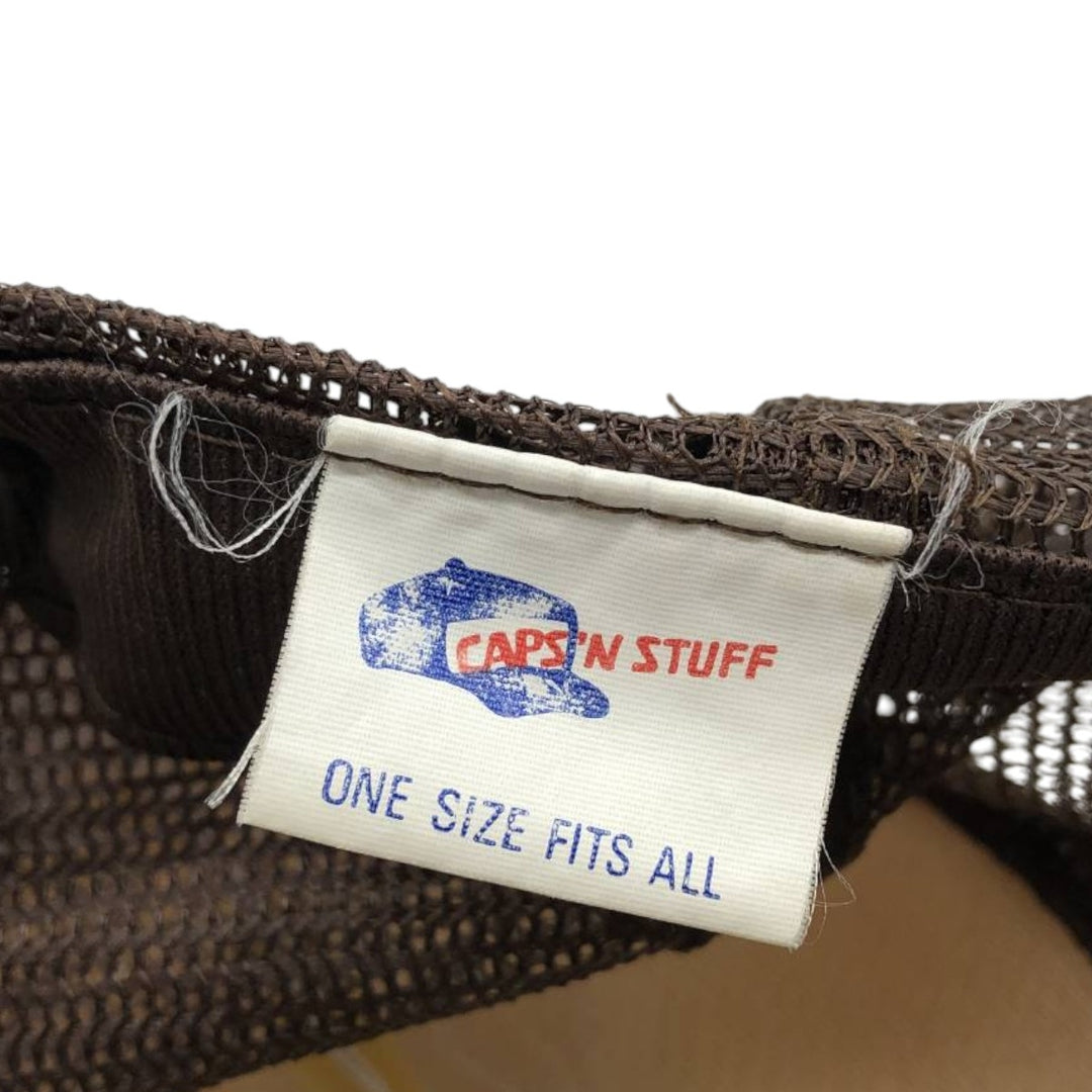 ~90'S CAPS'N STUFF Trucker Cap Mesh Cap One Size Fits All Vintage polyester brown type Vintage Second Hand