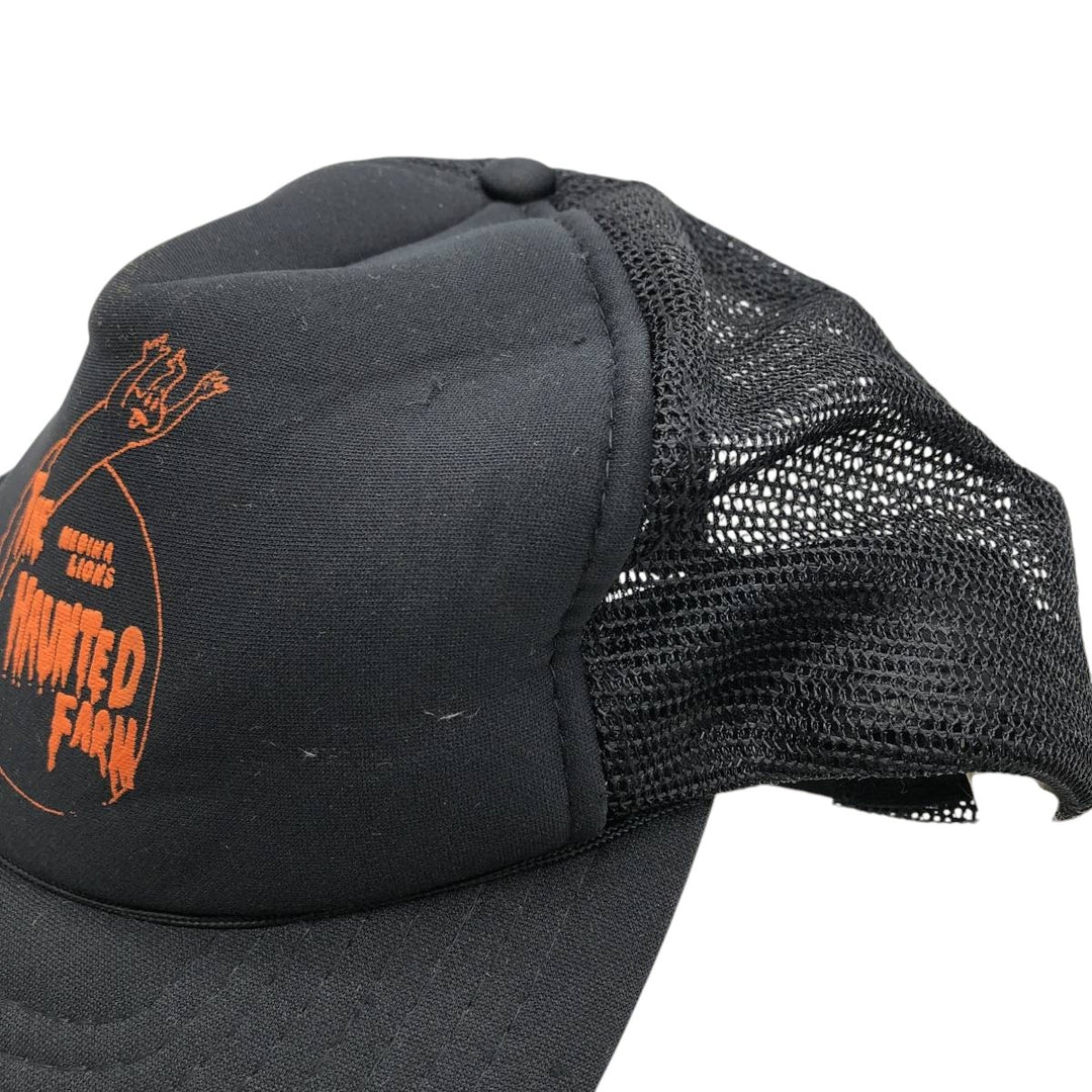 Trucker cap, mesh cap, free size polyester black type Vintage Second Hand