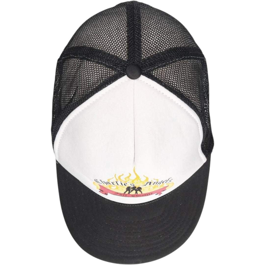 2000'S NISSUN Charlie's Angels Full Throttle Movie Fire Pattern Mesh Cap (One Size Fits All) unclear black type Vintage Second Hand