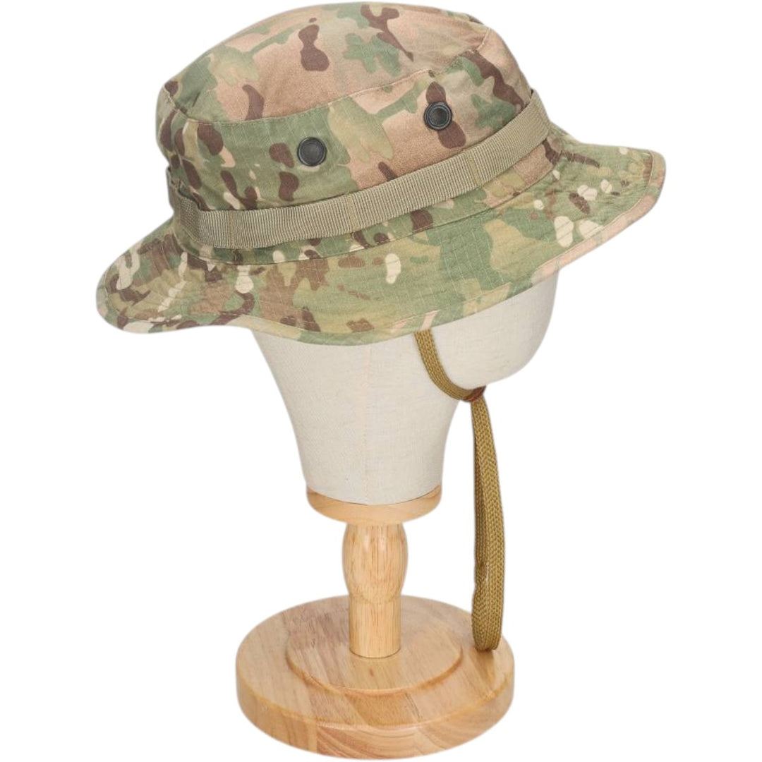 Civilian-made camouflage pattern MultiCam ripstop boonie hat, one size fits all. cotton Khaki type Vintage Second Hand