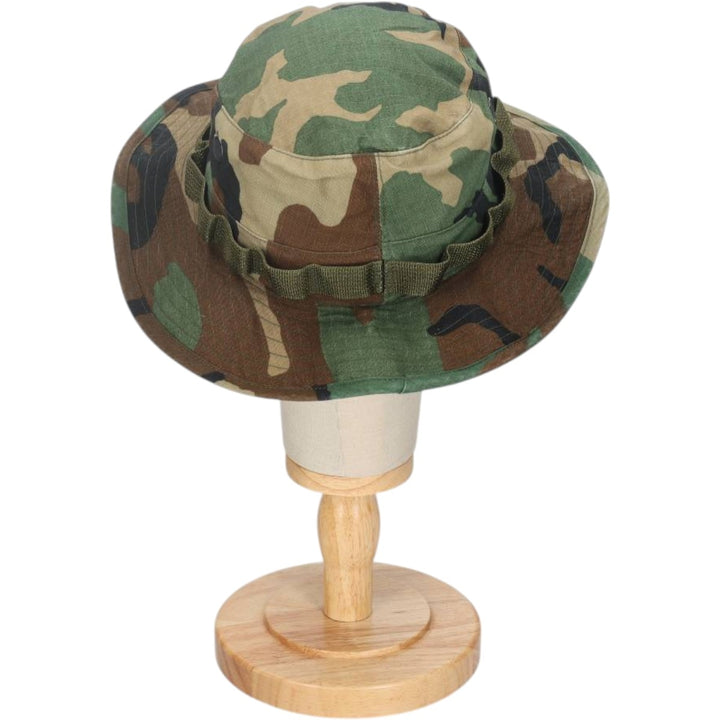 1980'S US Military Issue USAF Camouflage Pattern Ripstop Boonie Hat, Made in USA, Size 7.1 cotton Khaki type Vintage Second Hand