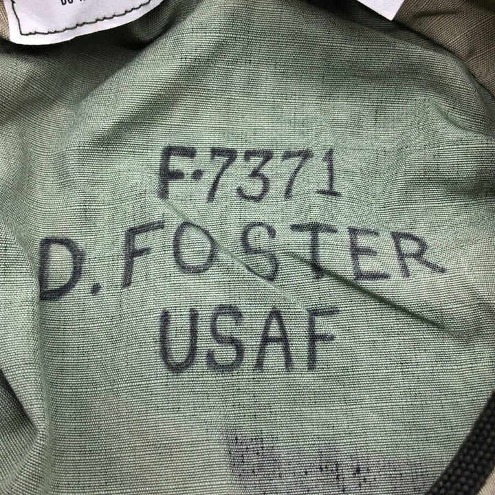 1980'S US Military Issue USAF Camouflage Pattern Ripstop Boonie Hat, Made in USA, Size 7.1 cotton Khaki type Vintage Second Hand