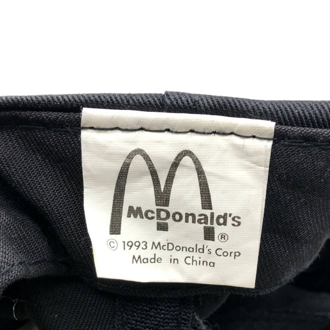 90'S McDonald's Two-Tone Advertising Baseball Cap, 6-Panel Cap, One Size Fits All, Vintage unclear black type Vintage Second Hand