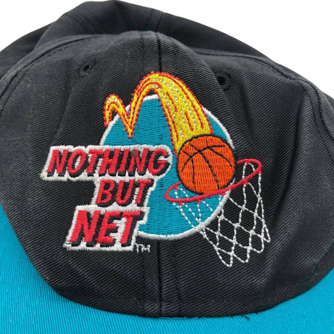 90'S McDonald's Two-Tone Advertising Baseball Cap, 6-Panel Cap, One Size Fits All, Vintage unclear black type Vintage Second Hand