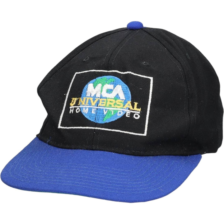 90'S YUPOONG MCA Advertising Two-Tone Baseball Cap, 6-Panel Cap, One Size Fits All, Vintage acrylic black type Vintage Second Hand