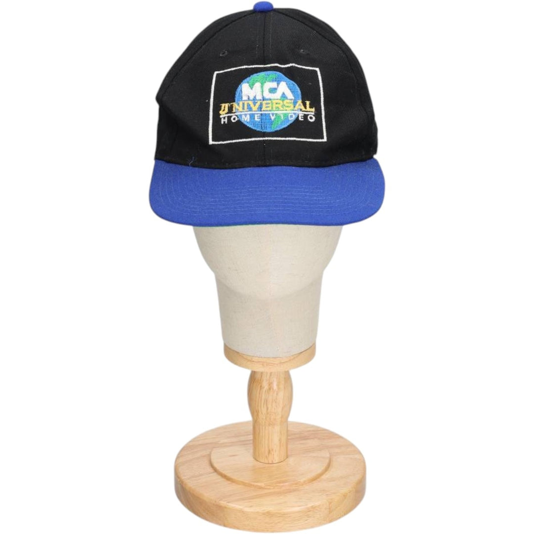 90'S YUPOONG MCA Advertising Two-Tone Baseball Cap, 6-Panel Cap, One Size Fits All, Vintage acrylic black type Vintage Second Hand
