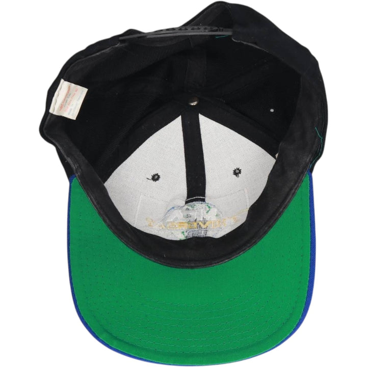 90'S YUPOONG MCA Advertising Two-Tone Baseball Cap, 6-Panel Cap, One Size Fits All, Vintage acrylic black type Vintage Second Hand