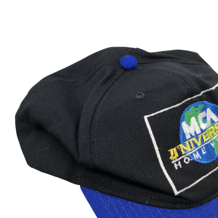 90'S YUPOONG MCA Advertising Two-Tone Baseball Cap, 6-Panel Cap, One Size Fits All, Vintage acrylic black type Vintage Second Hand