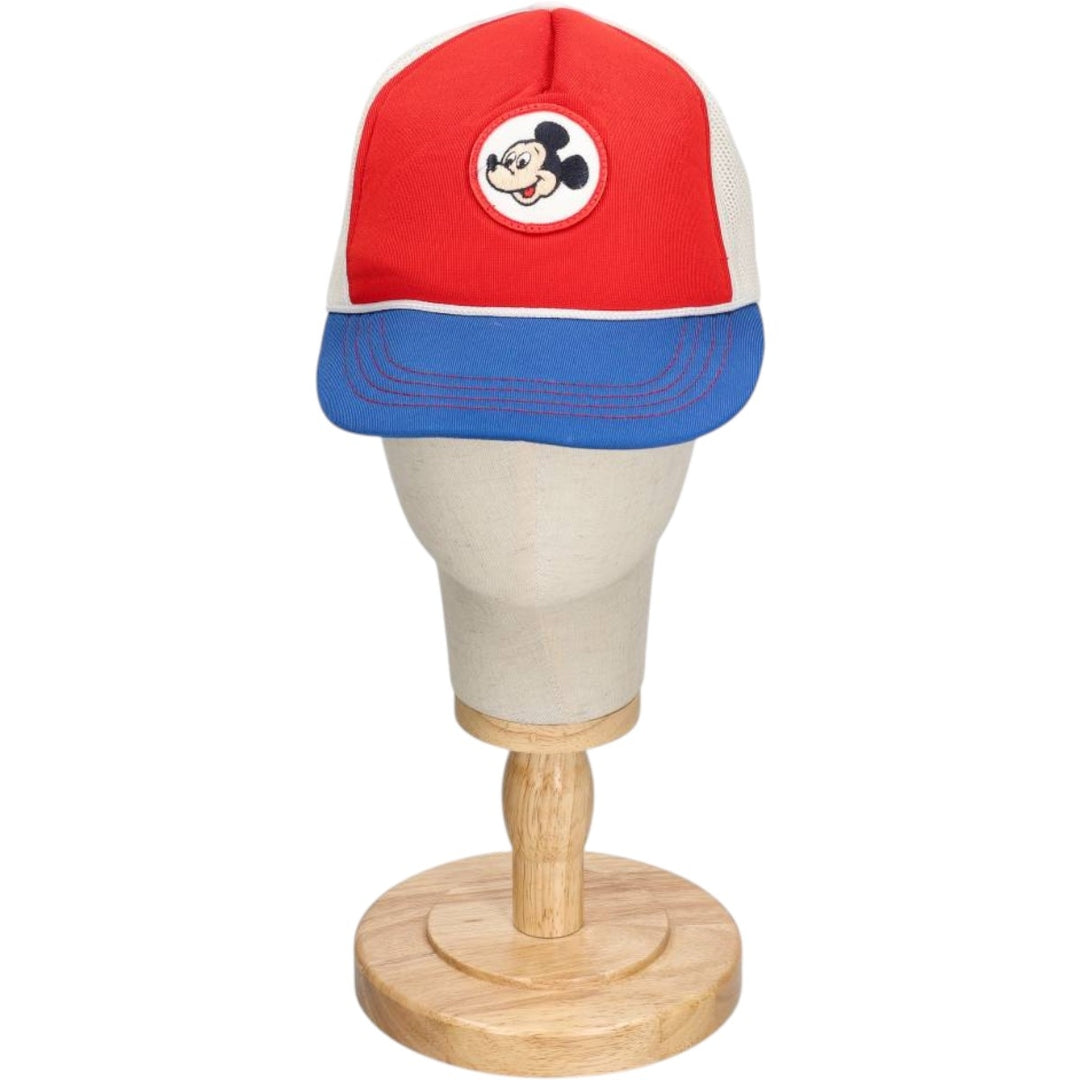 Disney Mickey Mouse Tricolor Trucker Cap Mesh Cap (One Size Fits All) polyester red type Vintage Second Hand