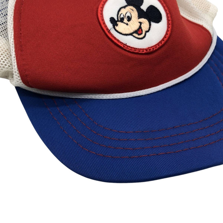 Disney Mickey Mouse Tricolor Trucker Cap Mesh Cap (One Size Fits All) polyester red type Vintage Second Hand