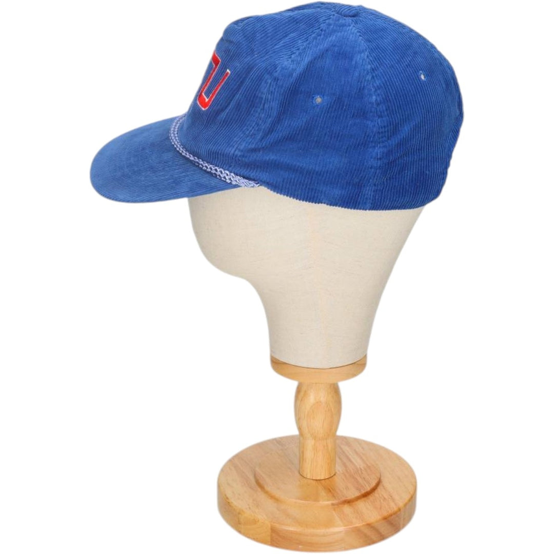 90'S Ama Pro College Corduroy Cap, One Size Fits All, Vintage cotton blue type Vintage Second Hand