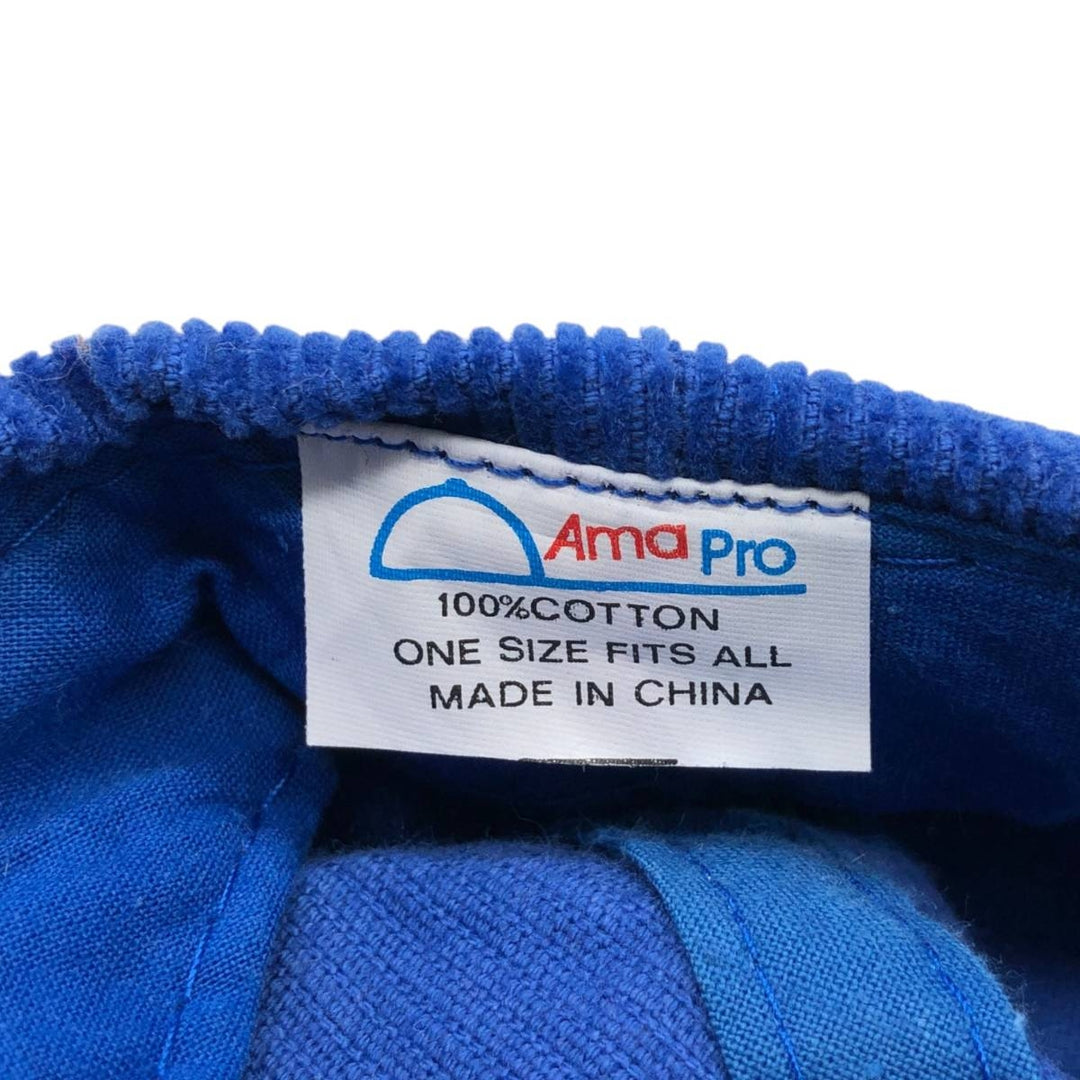 90'S Ama Pro College Corduroy Cap, One Size Fits All, Vintage cotton blue type Vintage Second Hand