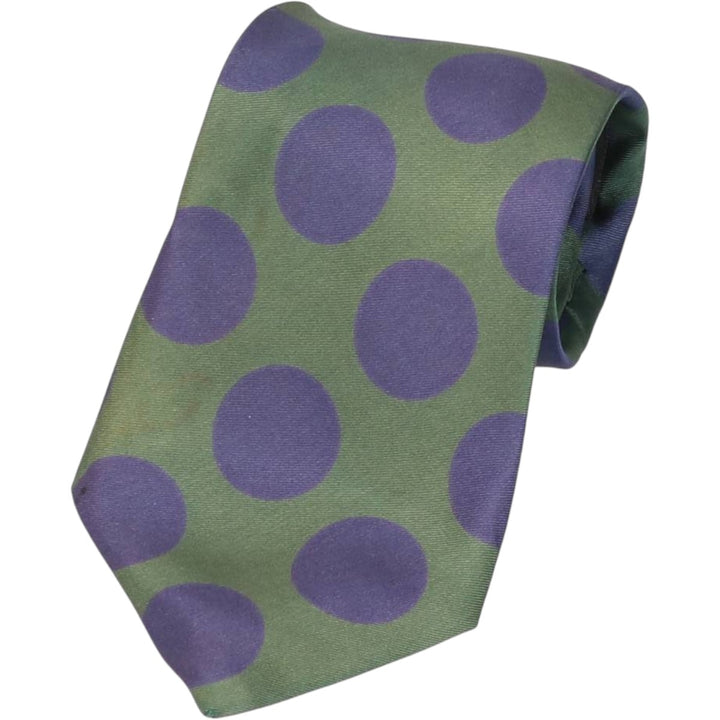 Angelo Bosani polka dot pattern tie, made in Italy. silk green type Vintage Second Hand