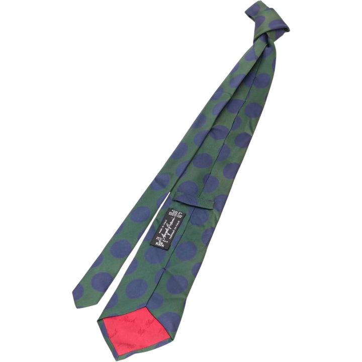 Angelo Bosani polka dot pattern tie, made in Italy. silk green type Vintage Second Hand