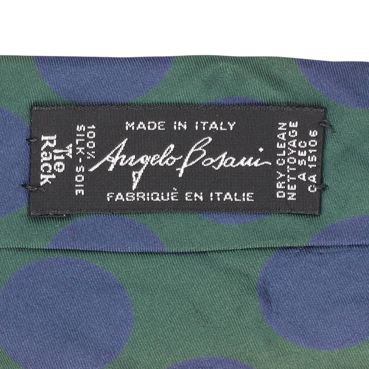 Angelo Bosani polka dot pattern tie, made in Italy. silk green type Vintage Second Hand