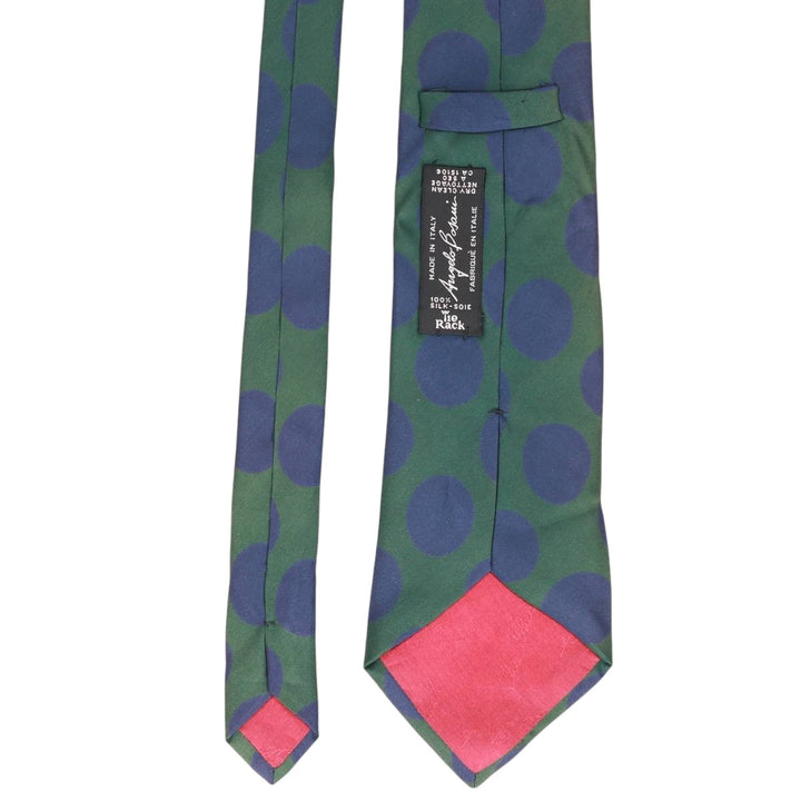 Angelo Bosani polka dot pattern tie, made in Italy. silk green type Vintage Second Hand
