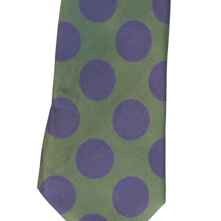 Angelo Bosani polka dot pattern tie, made in Italy. silk green type Vintage Second Hand