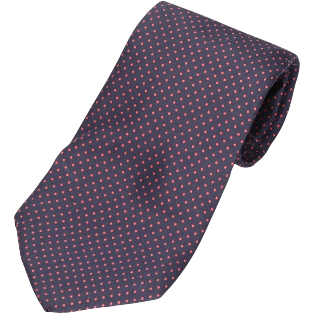 Charles Hill Dot Pattern Tie silk navy blue type Vintage Second Hand