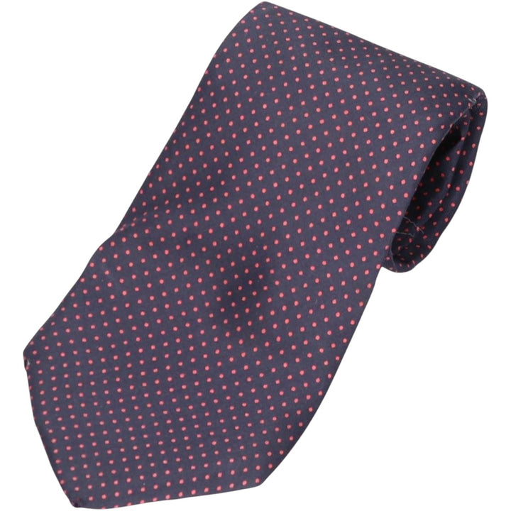 Charles Hill Dot Pattern Tie silk navy blue type Vintage Second Hand