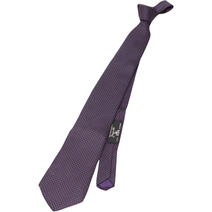 Charles Hill Dot Pattern Tie silk navy blue type Vintage Second Hand