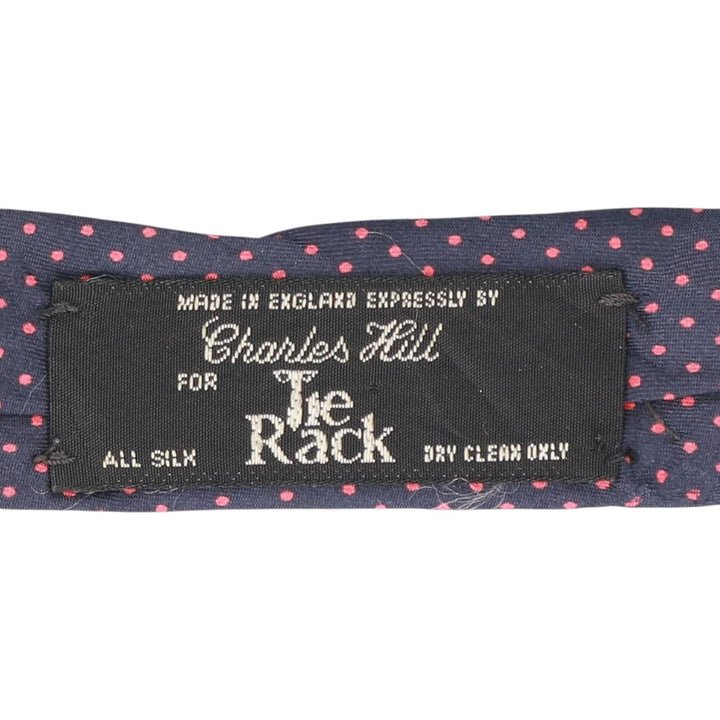 Charles Hill Dot Pattern Tie silk navy blue type Vintage Second Hand