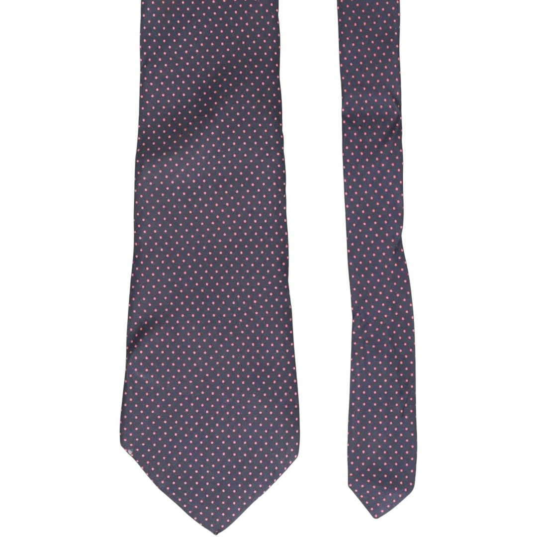 Charles Hill Dot Pattern Tie silk navy blue type Vintage Second Hand