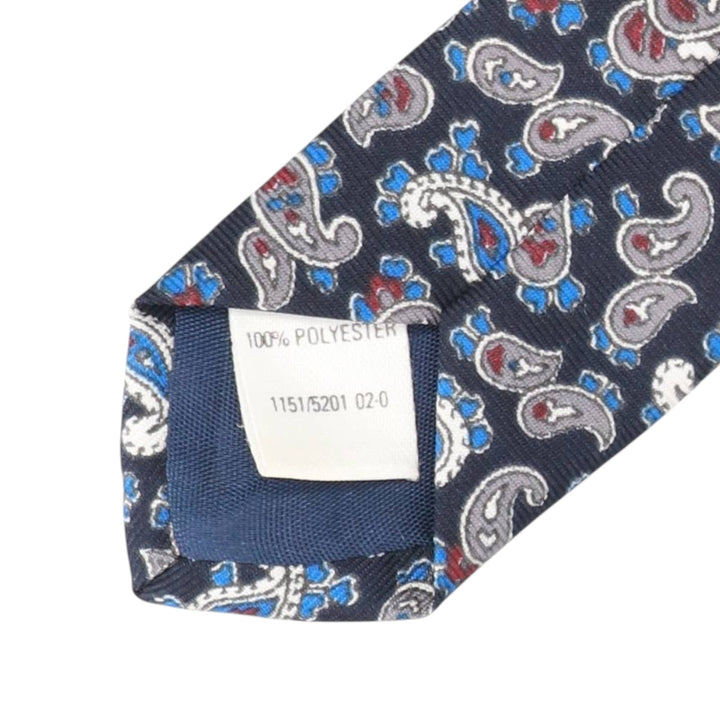 St. Michael Paisley Pattern Tie, Made in Italy polyester navy blue type Vintage Second Hand