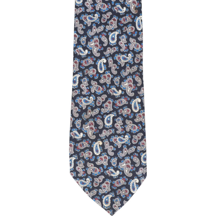 St. Michael Paisley Pattern Tie, Made in Italy polyester navy blue type Vintage Second Hand