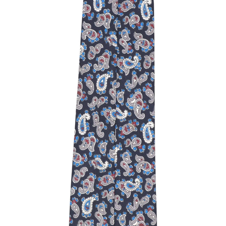 St. Michael Paisley Pattern Tie, Made in Italy polyester navy blue type Vintage Second Hand