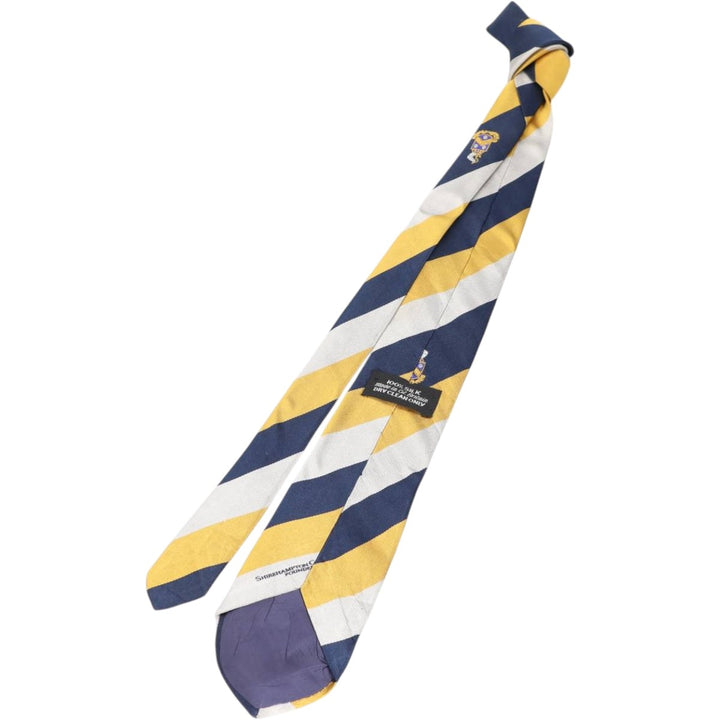 SHIREHAMPTON CRICKET CLUB Stripe Pattern Tie, Made in England silk navy blue type Vintage Second Hand