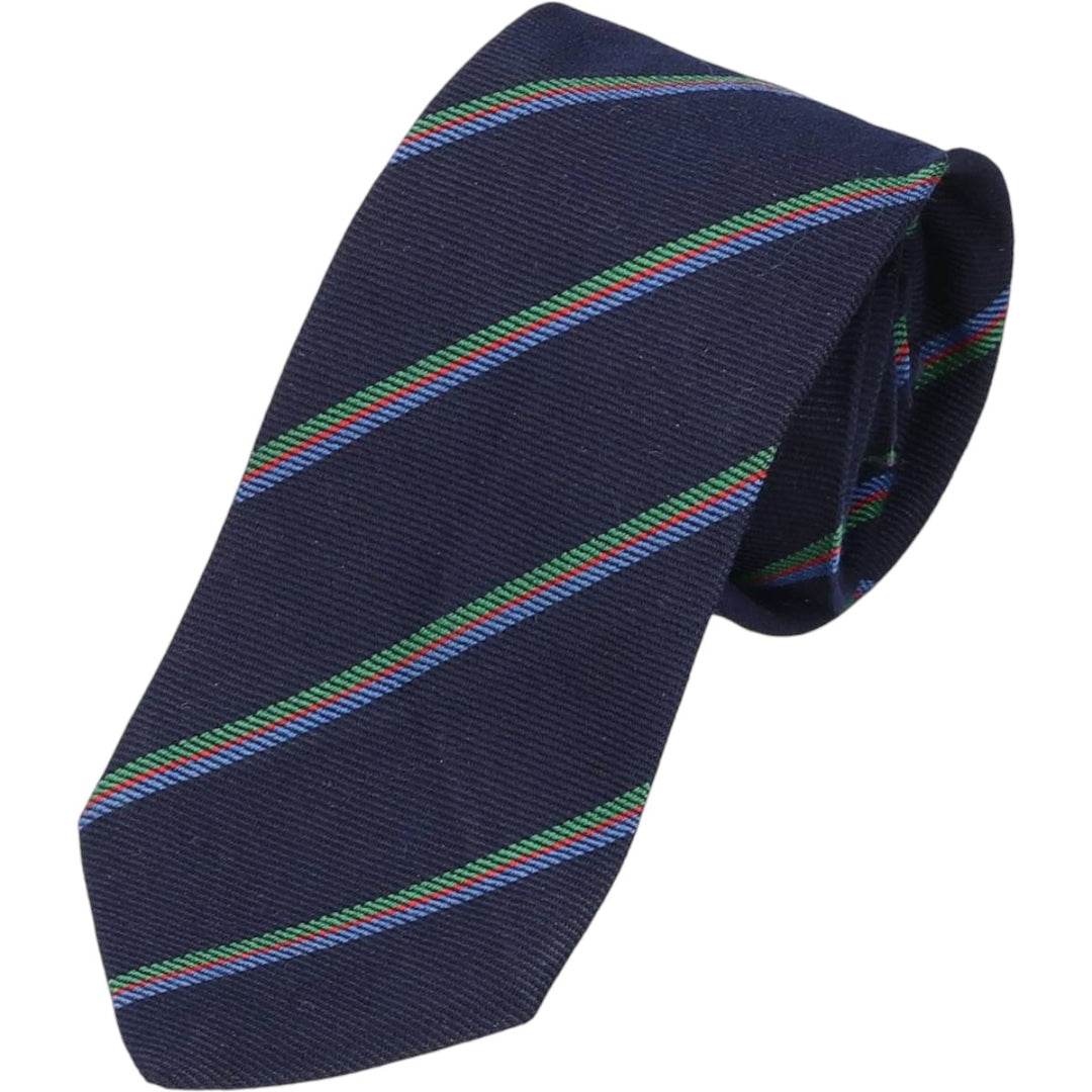 John Comfort Striped Pattern Tie, Made in England silk navy blue type Vintage Second Hand