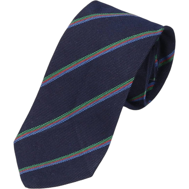 John Comfort Striped Pattern Tie, Made in England silk navy blue type Vintage Second Hand