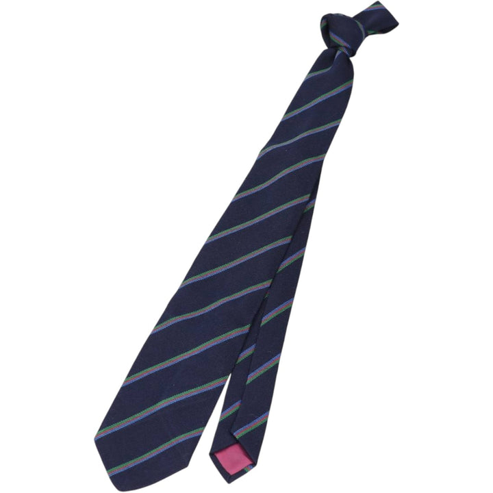John Comfort Striped Pattern Tie, Made in England silk navy blue type Vintage Second Hand