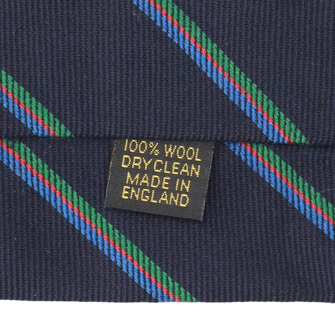John Comfort Striped Pattern Tie, Made in England silk navy blue type Vintage Second Hand
