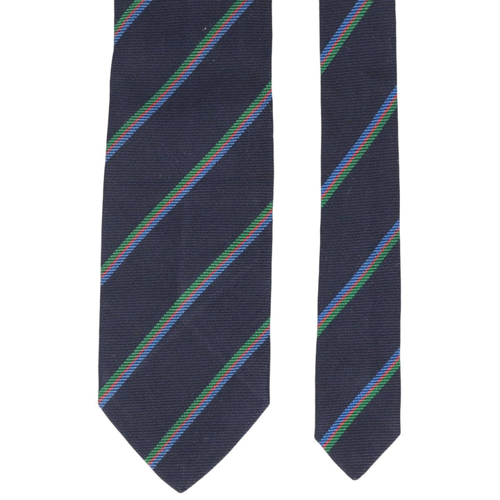 John Comfort Striped Pattern Tie, Made in England silk navy blue type Vintage Second Hand